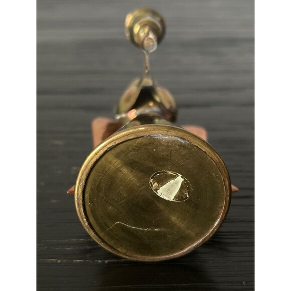 VTG Brass & Copper Angel w/Wings Figurine Thin Taper Candle Holder 4.5" Patina - Picture 5 of 9